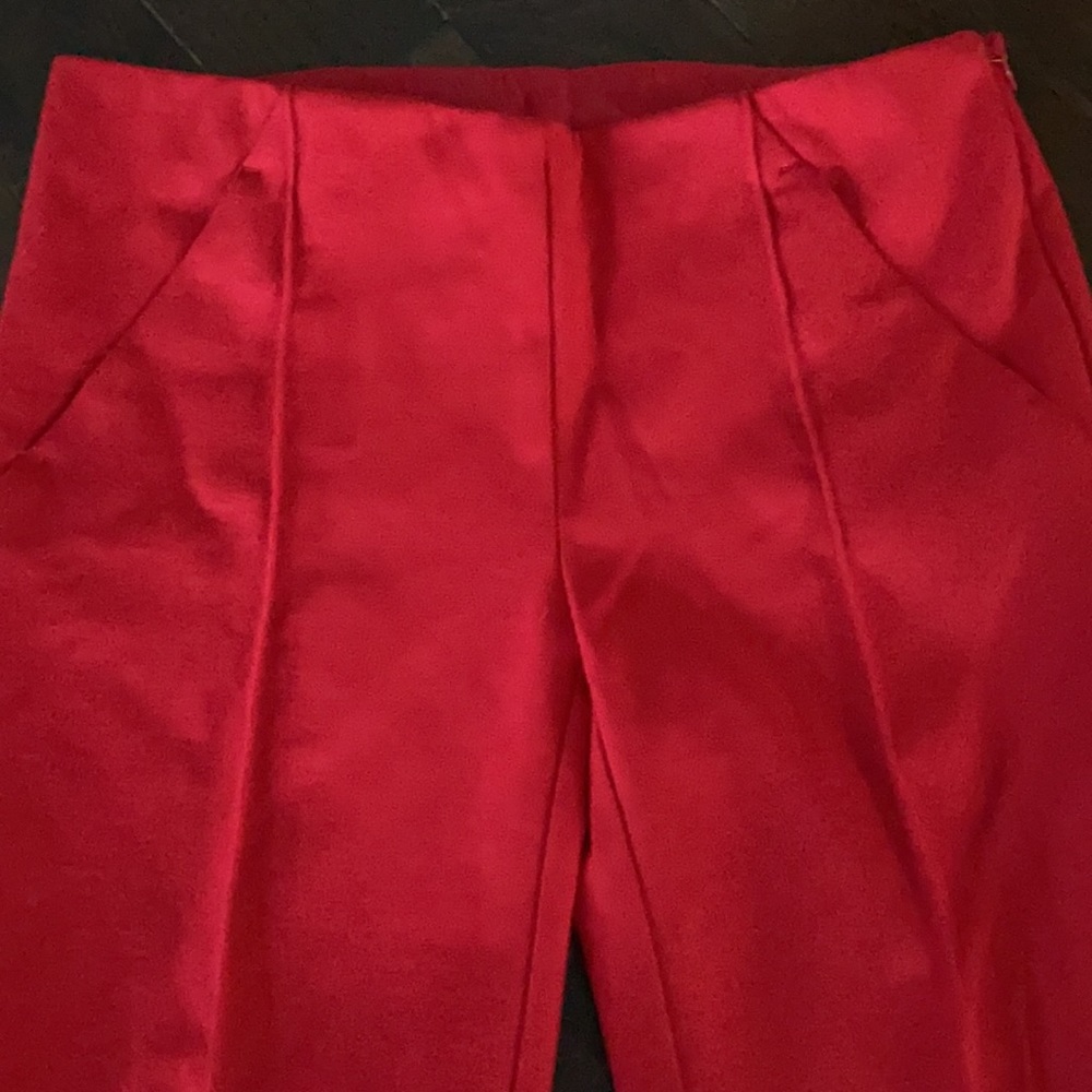 Red, Side Zip Slacks - image 2